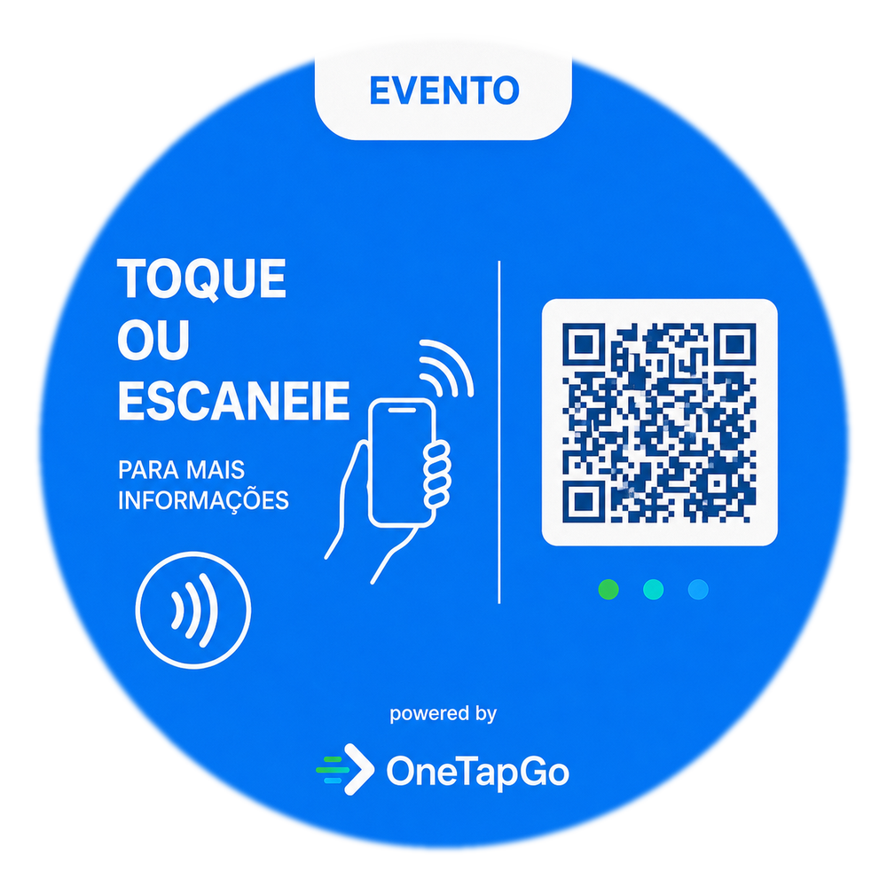 Tag OneTapGo para eventos em azul